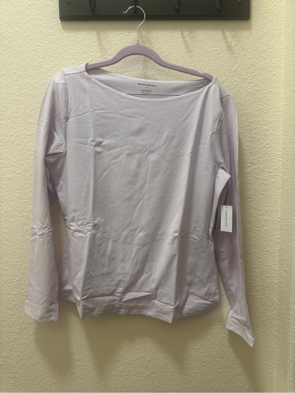 Banana Republic Light Lavender Long Sleeve Boatneck Top